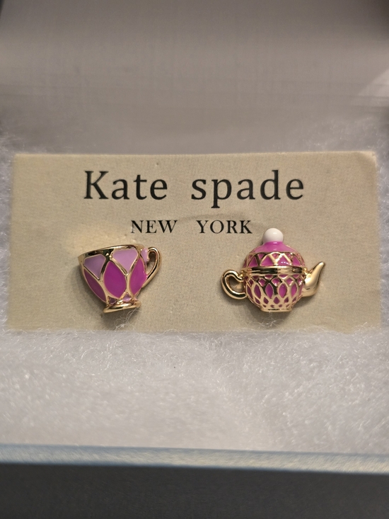 kate spade Jewelry - kate spade Pink Teacup and Teapot Enamel Stud Earrings